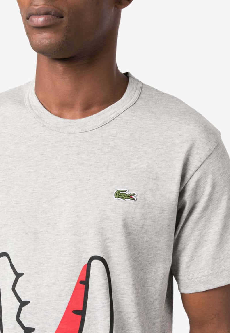 Comme Des Garçons X Lacoste Crocodile Print T-shirt Gray FLT012W23_1