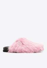 MSGM Faux-Fur Flat Mules Pink 3542MDS192883_12