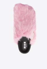 MSGM Faux-Fur Flat Mules Pink 3542MDS192883_12