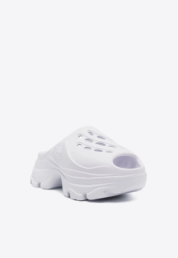 Adidas By Stella McCartney Logo Embossed Perforated Clogs  White GW4365_white