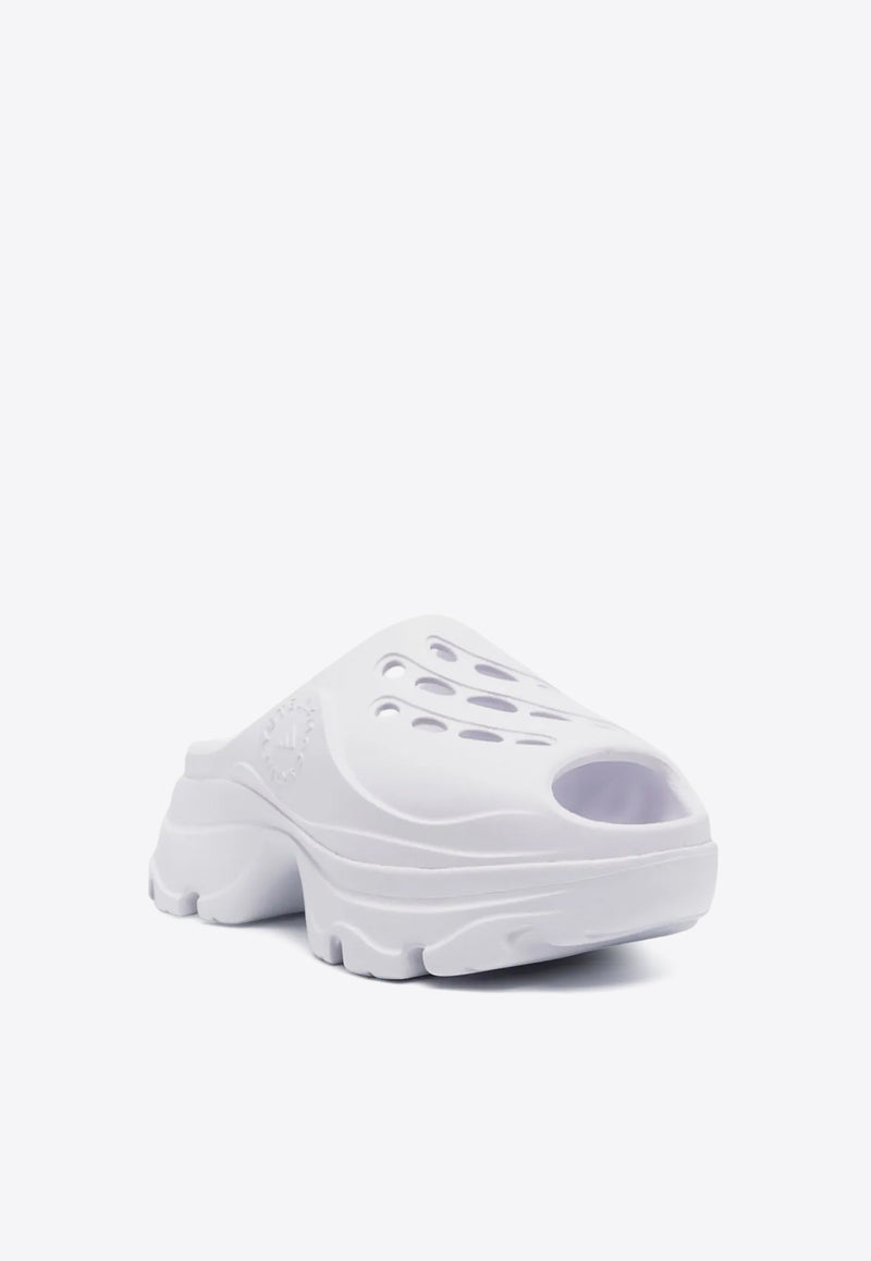 Adidas By Stella McCartney Logo Embossed Perforated Clogs  White GW4365_white