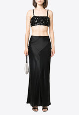 P.A.R.O.S.H Sequin Embellished Cropped Top Black D311530GENDER_013