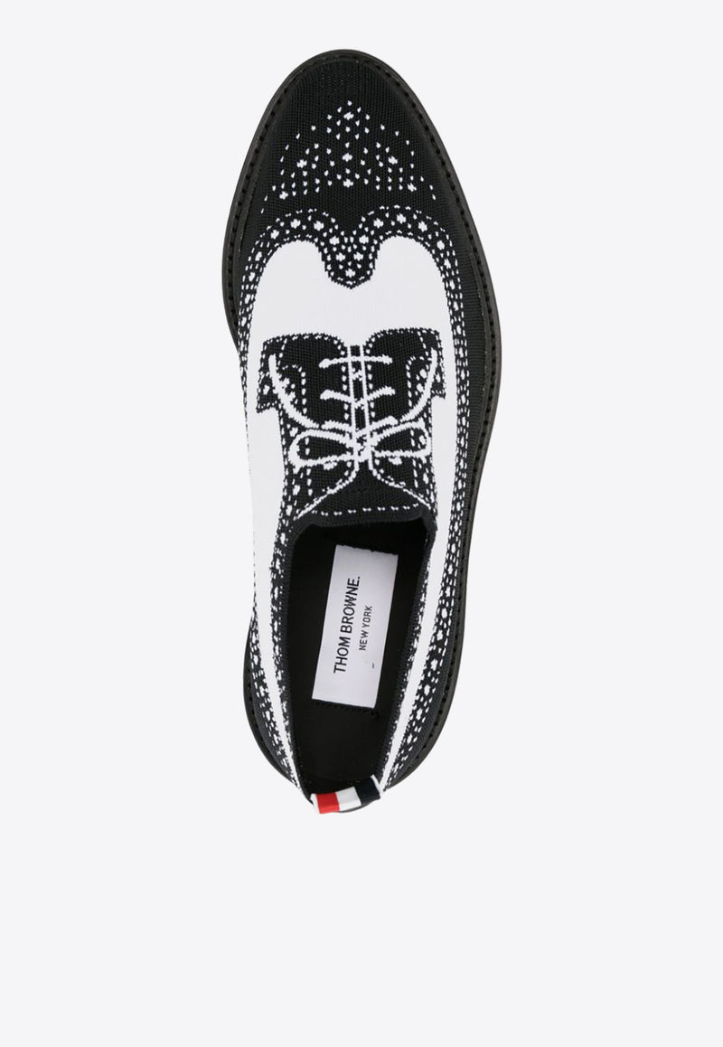 Thom Browne Trompe L'oeil Longwing Brogue Shoes Black MFD266AE0648_980