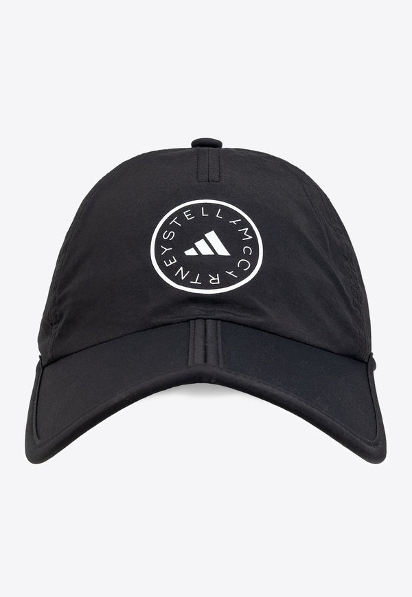 Adidas By Stella McCartney Logo Print Baseball Cap Black IX6608_BLACK