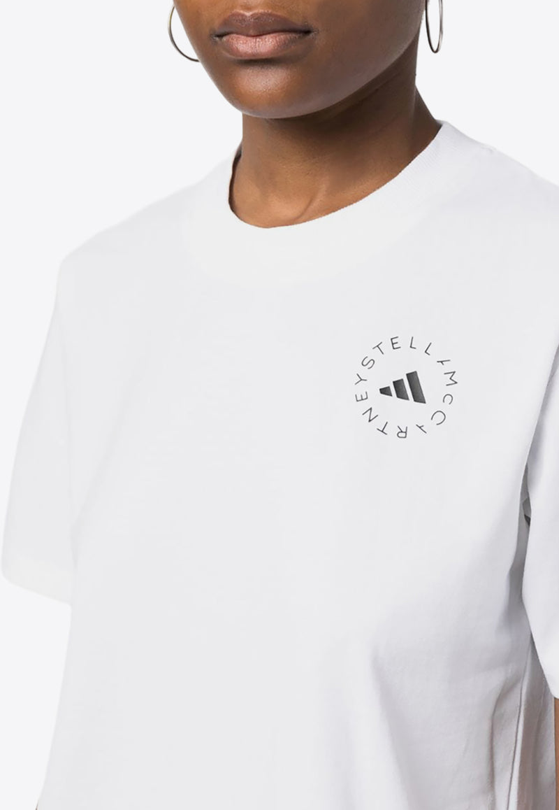 Adidas By Stella McCartney Logo Print Crewneck T-shirt White HR9167_white