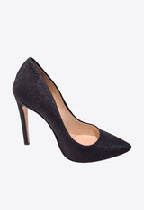 La Rose 100 Lurex Pointed Pumps Black DE110_SIRIO NERO