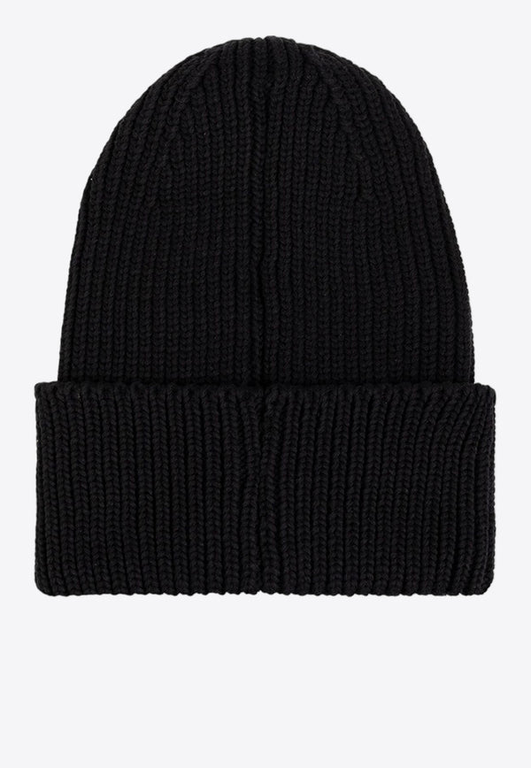 Adidas By Stella McCartney Logo Applique Rib Knit Beanie Black JF4280_BLACK