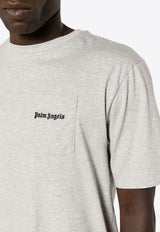 Palm Angels Logo Embroidered Mélange T-shirt  Gray PMAA088F23JER001_0810