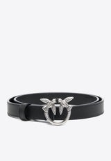 PINKO Love Bird Logo Plaque Leather Belt Black 100143A0F1_Z99O