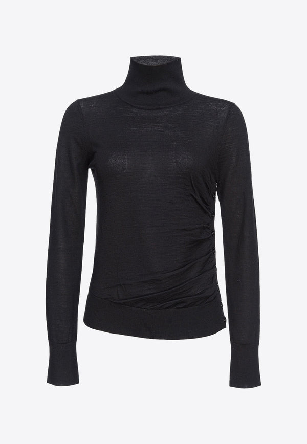 PINKO Buccia Wool Long-Sleeved Sweater Black 103932A189_Z99