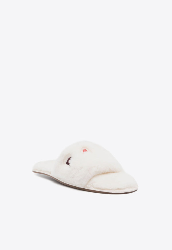 Paul Smith Juniper Faux-Fur Logo Slippers White W1SJNP01LPLY_06