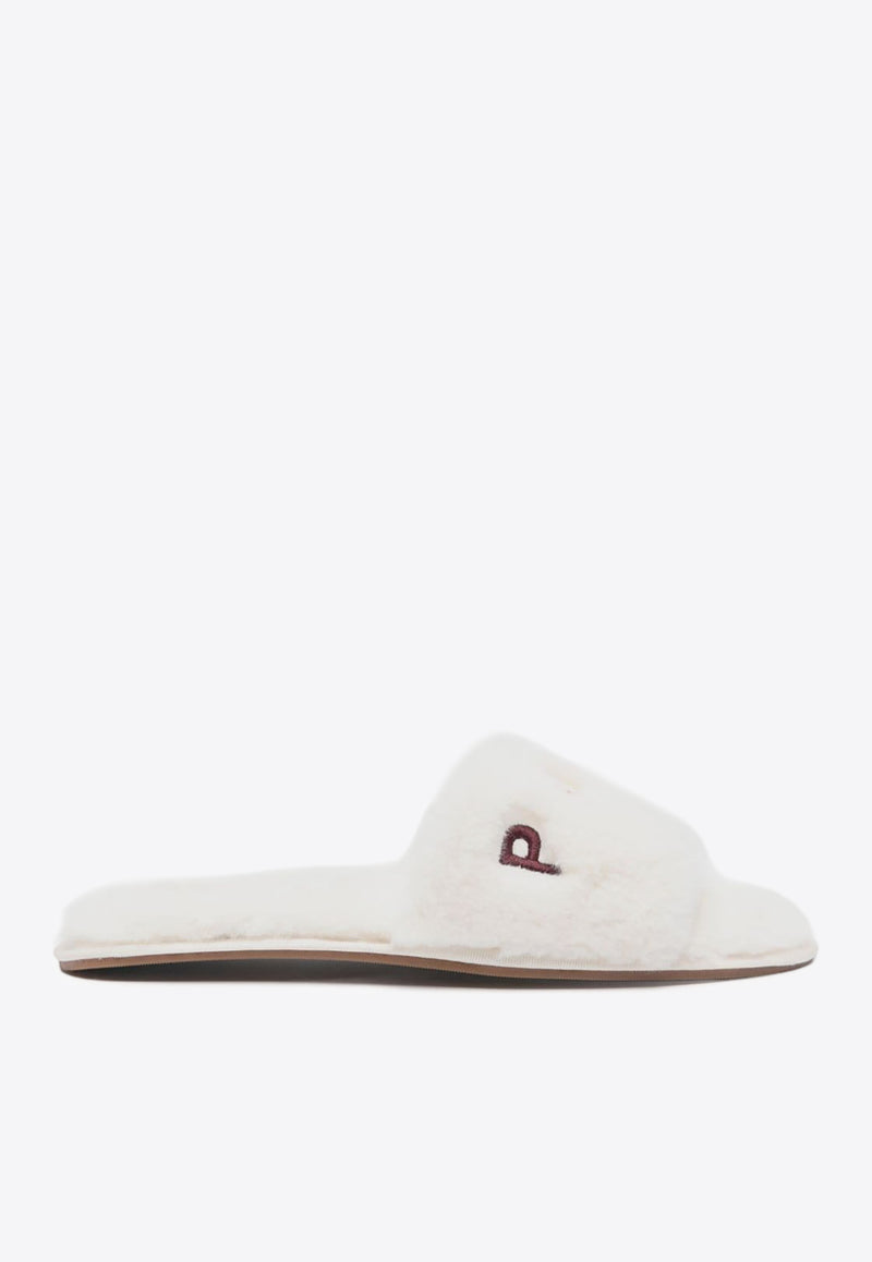 Paul Smith Juniper Faux-Fur Logo Slippers White W1SJNP01LPLY_06