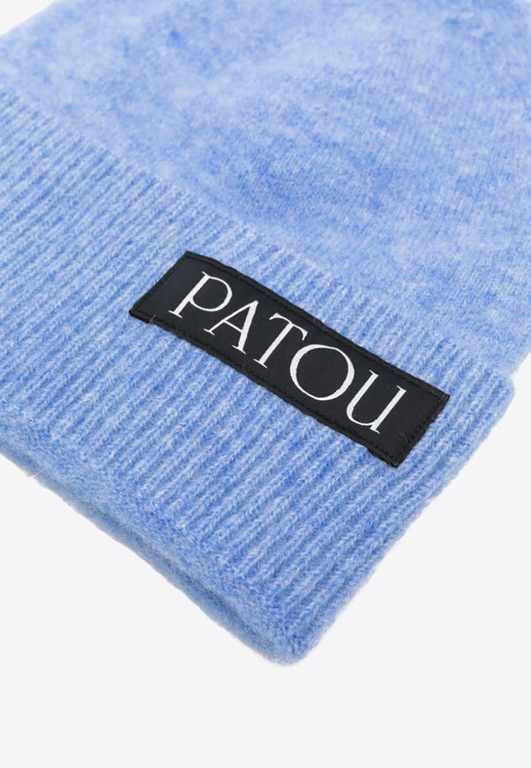 Patou Logo Patch Wool-Blend Beanie Blue AC0478065_632B