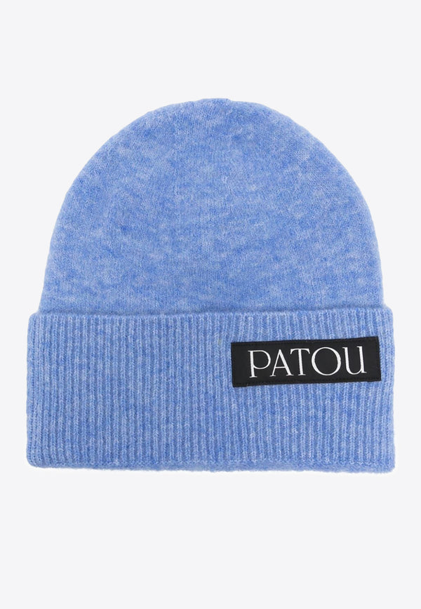 Patou Logo Patch Wool-Blend Beanie Blue AC0478065_632B