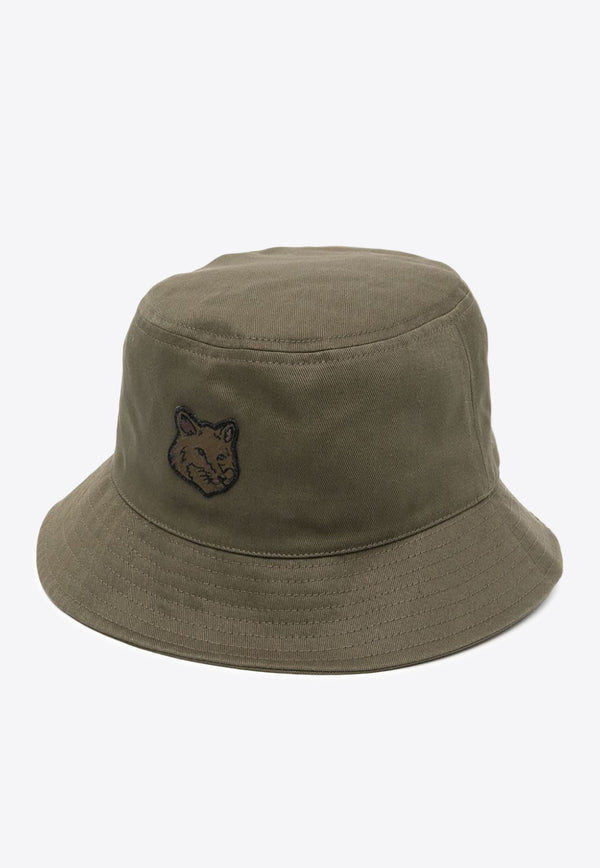 Maison Kitsuné Fox Patch Bucket Hat Khaki LM06113WW0088_P360