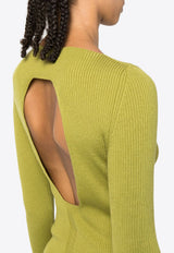 Rick Owens Cut-Out Ribbed Sweater Green RP02C1683RIBM_32