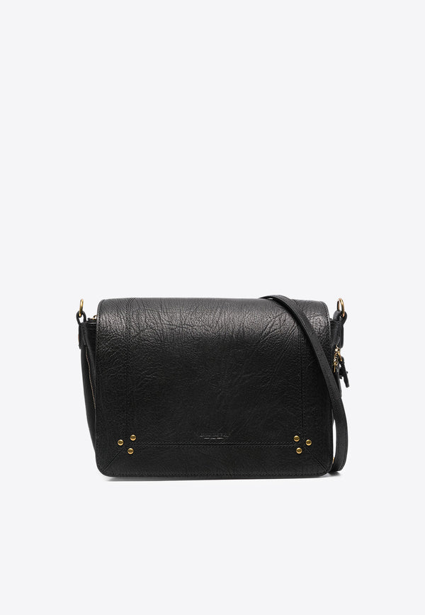 Jérôme Dreyfuss Igor Crinkled Leather Crossbody Bag Black 44IGORCH_Noir