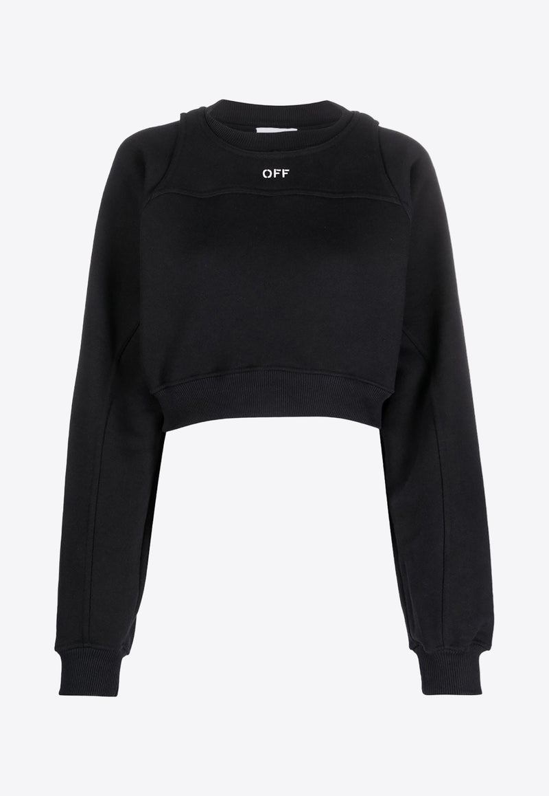 Off-White Logo Cropped Hoodie Black OWBA071F23JER001_1001