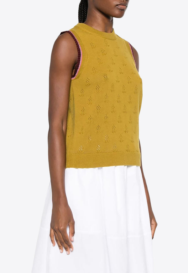 Paul Smith Pointelle Knit Top Khaki W2R339NL31111_35