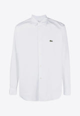 Comme Des Garçons X Lacoste Logo Patch Long-Sleeved Shirt White FLB001W23_1