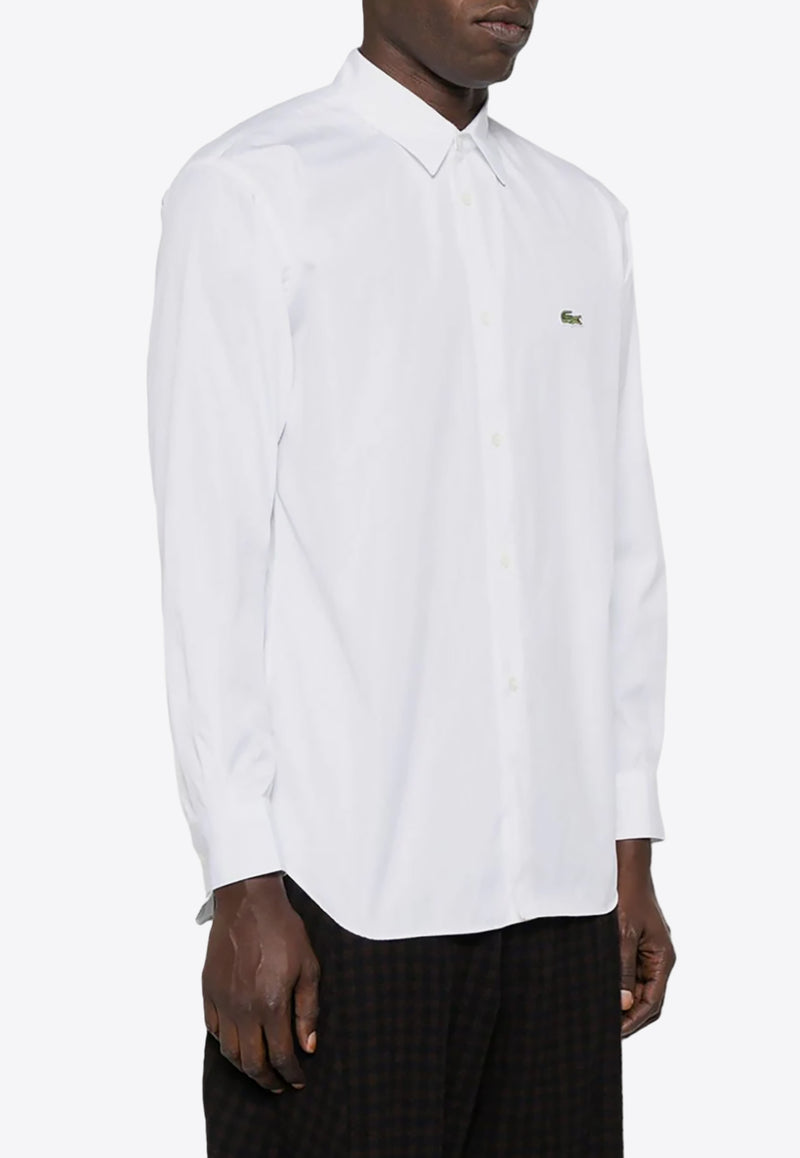 Comme Des Garçons X Lacoste Logo Patch Long-Sleeved Shirt White FLB001W23_1