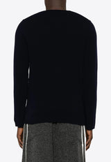 Comme Des Garçons X Lacoste Intarsia Knit Logo Sweater Navy FLN003W23_2