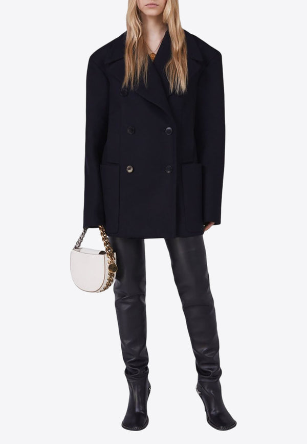 Stella McCartney Double-Breasted Wool Coat Black 6600543CU850_4101