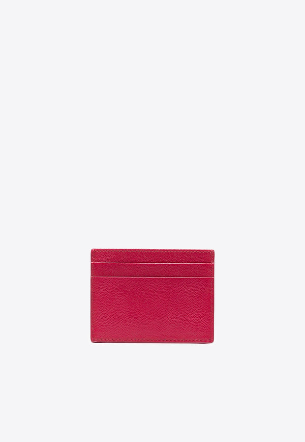 Palm Angels Logo Print Calf Leather Cardholder Burgundy PWND010F23LEA001_2801