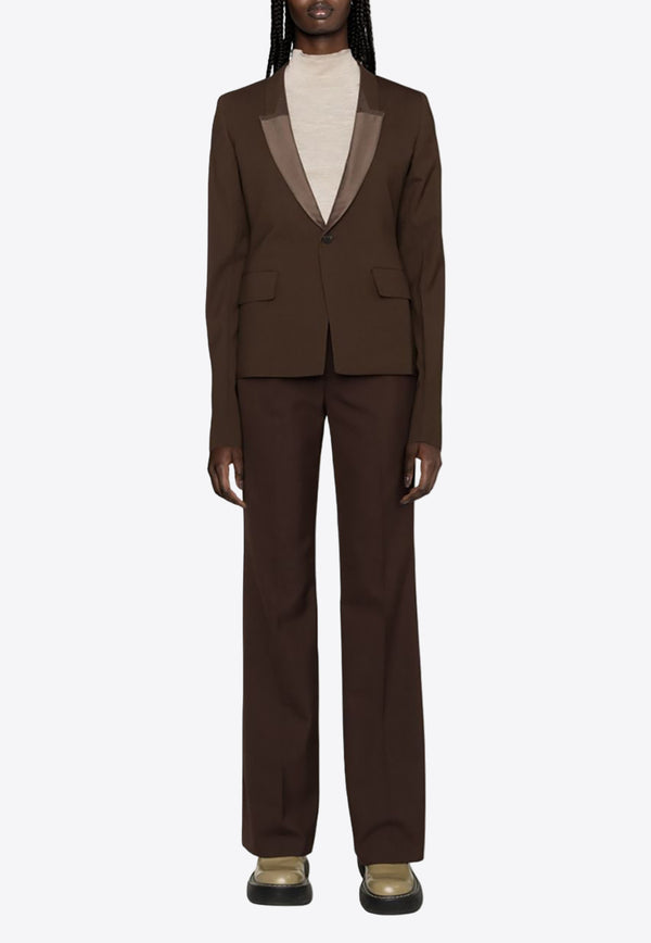 Rick Owens Shawl-Lapels Single-Breasted Blazer Brown RP02C1764ZLSC_04