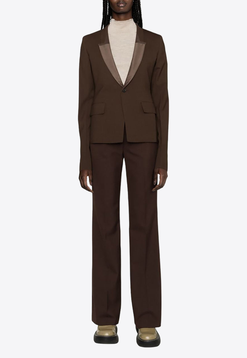 Rick Owens Shawl-Lapels Single-Breasted Blazer Brown RP02C1764ZLSC_04