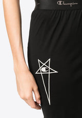 Rick Owens X Champion Elasticated Logo-Waistband Skirt Black CW02C6670CHJEG_09