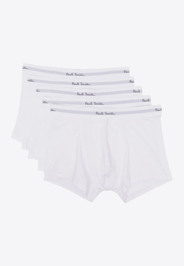 Paul Smith Logo Print Boxers - Set of 5 White M1A914MR5PK_01