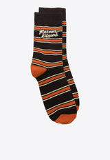 Maison Kitsuné Logo Striped Ankle Socks Multicolor LM06403KT0010_S298