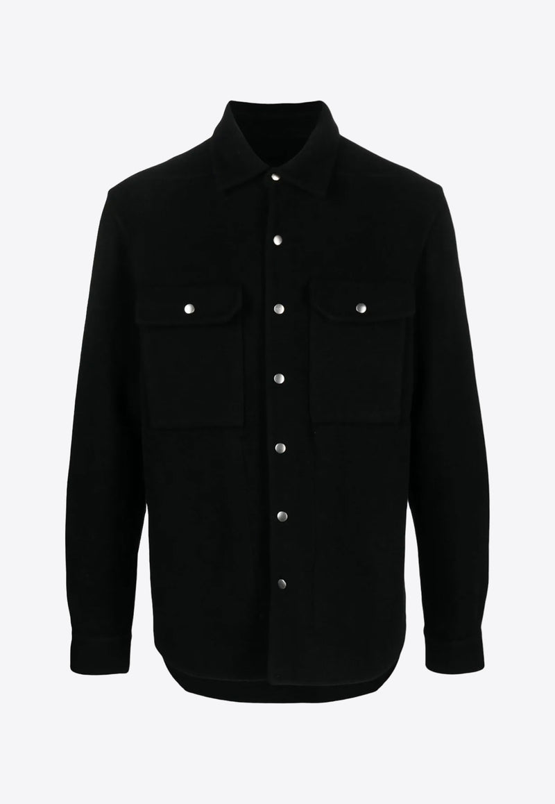 Rick Owens Cashmere Shirt Jacket Black RU02C7729DD_09