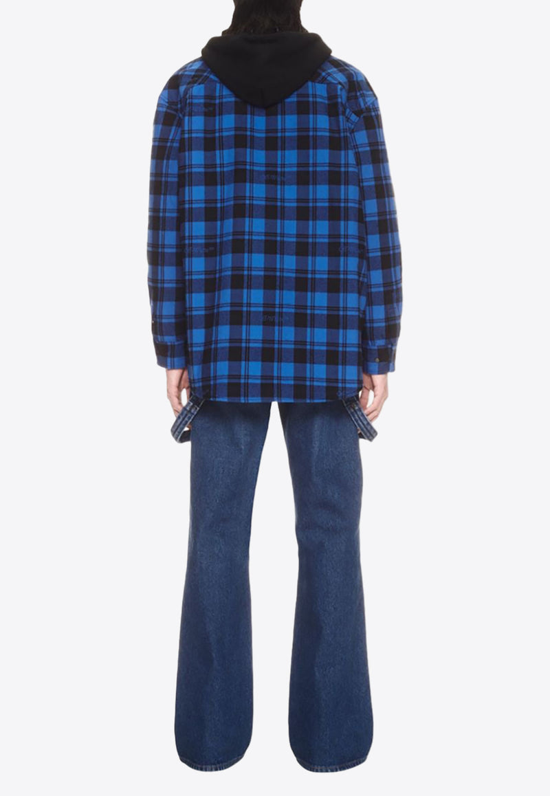 Off-White Checked Flannel Shirt Blue OMES003F23FAB001_4800