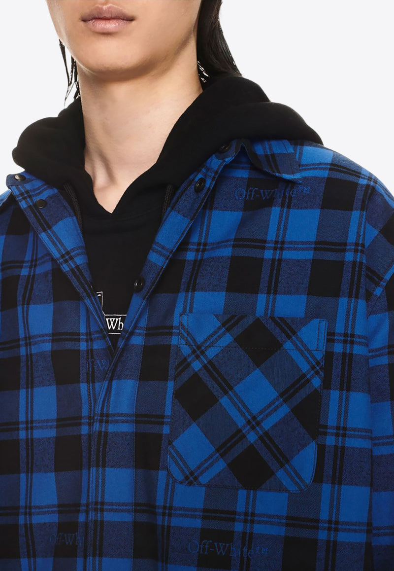 Off-White Checked Flannel Shirt Blue OMES003F23FAB001_4800