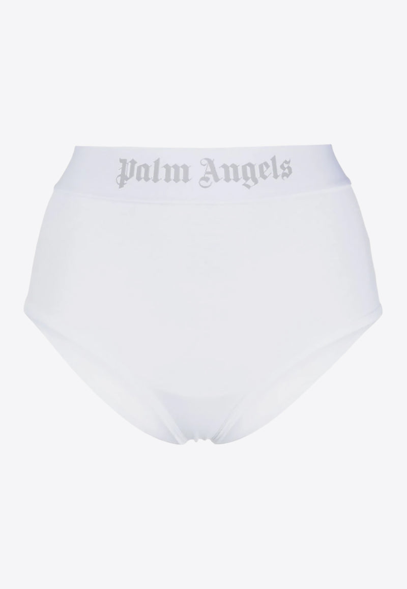 Palm Angels Logo Waistband High-Waist Briefs White PWUC003F23FAB001_0101