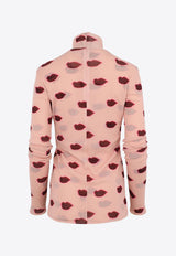 Stella McCartney Lips Print High-Neck Top Pink 6J03483SPZ45_5765