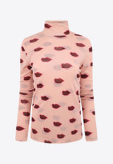 Stella McCartney Lips Print High-Neck Top Pink 6J03483SPZ45_5765