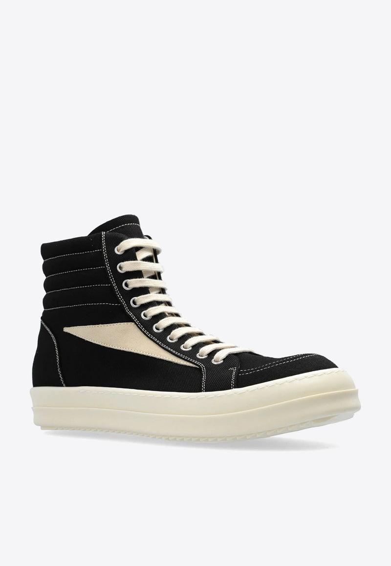 Rick Owens DRKSHDW Porterville Vintage High-Top Sneakers Black DU02D2810DOLVS_911