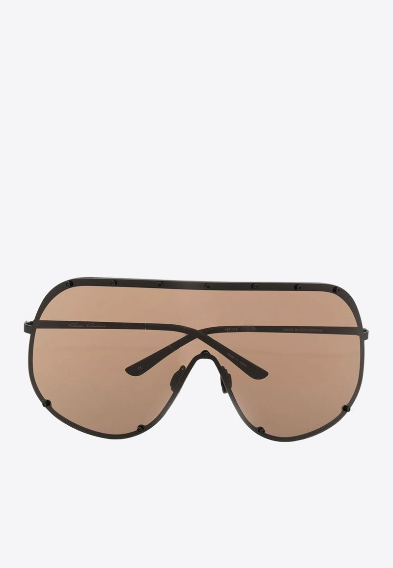 Rick Owens Oversized Shield-Frame Sunglasses Brown RG0000006GBLKBR_0904