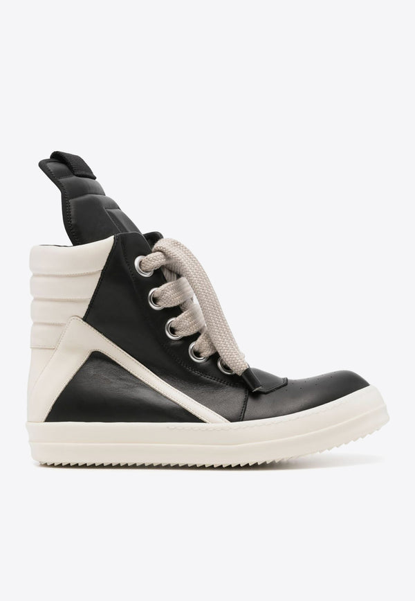 Rick Owens Mega Bumper Leather High-Top Sneakers Black RP02D3868LCO_911