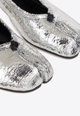 Maison Margiela Tabi 30 Metallic Leather Ballet Flats Silver S58WZ0133P5016_T9002