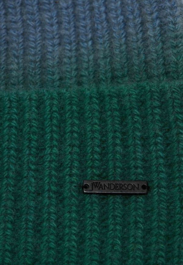 JW Anderson Gradient-Effect Ribbed Beanie Green KW1246YN0008_606