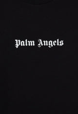 Palm Angels Logo Print Crewneck T-shirt Black PMAA089C99JER003_1001