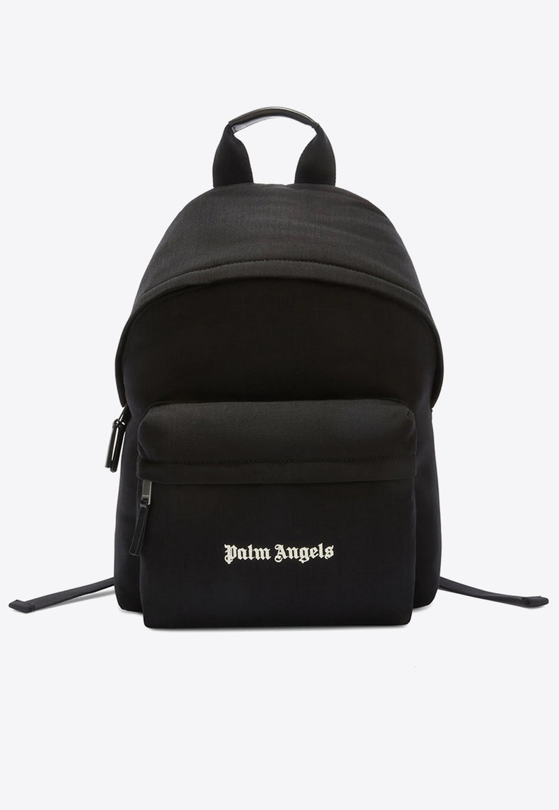 Palm Angels Logo Print Nylon Backpack Black PMNB024C99FAB001_1001