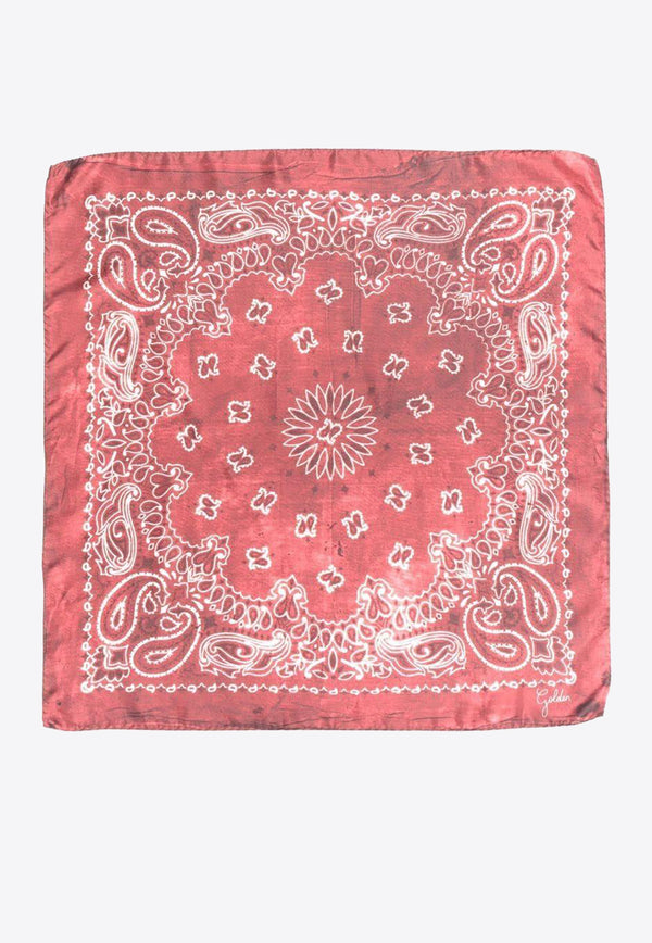 Golden Goose DB Paisley Print Tie-Dye Silk Foulard Red GUP01053P000667_40385