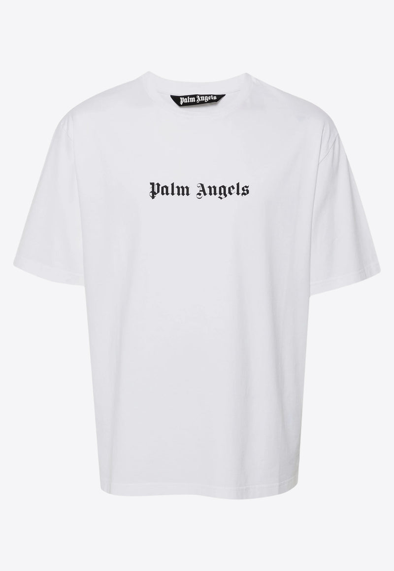 Palm Angels Logo Print Crewneck T-shirt White PMAA089C99JER003_0110