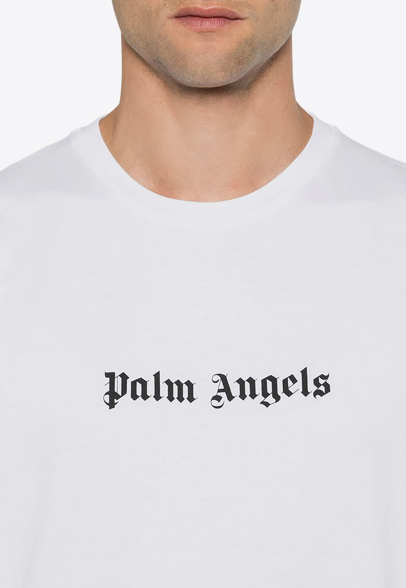 Palm Angels Logo Print Crewneck T-shirt White PMAA089C99JER003_0110