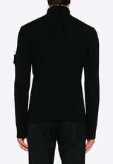 Prada High-Neck Ribbed Wool Sweater Black UMR620SOOO15O6_F0002